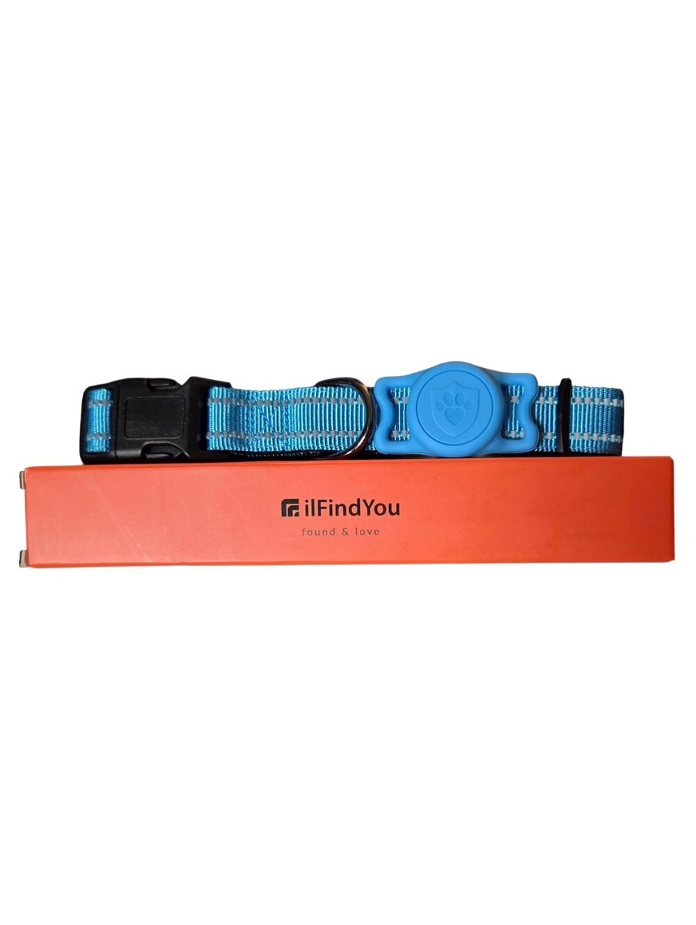 ​ilFindYou Reflective AirTag Dog Collar Blue Size Large 16"-26" New Open Box